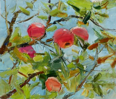 Peinture intitulée "Apples" par Yehor Dulin, Œuvre d'art originale, Huile Monté sur Châssis en bois