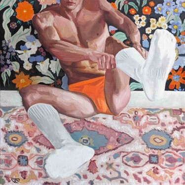 Paul avait froid aux pieds mais pas aux yeux Painting titled "Paul avait froid au…" by G. Carta, Original Artwork, Oil Mounted on Wood Stretcher frame