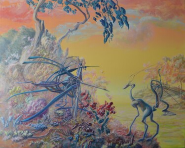 绘画 标题为“paysage n°5” 由Yves Gaudillat, 原创艺术品, 丙烯 安装在木质担架架上