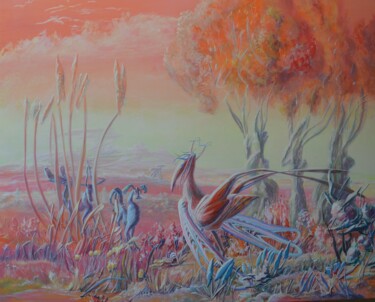 绘画 标题为“paysage n°6” 由Yves Gaudillat, 原创艺术品, 丙烯 安装在木质担架架上