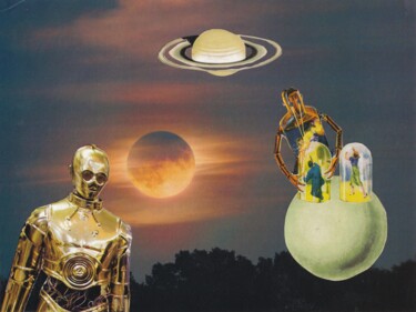 拼贴 标题为“C-3PO” 由Emilie Desault, 原创艺术品, 拼贴