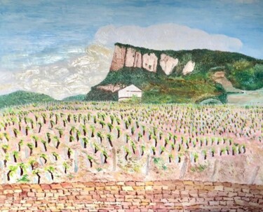 BOURGOGNE ROCHE SOLUTRE LA VIGNE PRINTEMPS 2016 N° 1 Malerei mit dem Titel "BOURGOGNE ROCHE SOL…" von Aasophiemart Moulin Du Clairon, Original-Kunstwerk, Öl Auf Keilrahmen aus H…