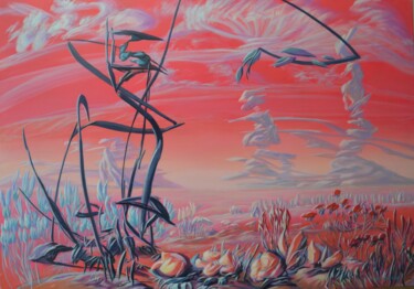 绘画 标题为“paysage n°8” 由Yves Gaudillat, 原创艺术品, 油 安装在木质担架架上