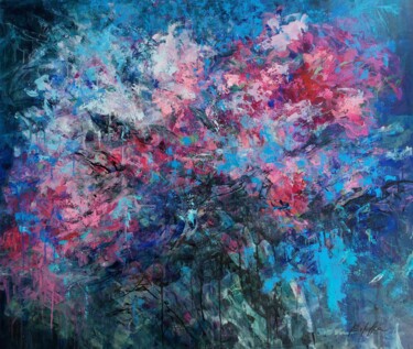 Peinture intitulée "Blue Garden 2" par Kateryna Solodka (Katia Solodka), Œuvre d'art originale, Acrylique Monté sur Châssis…