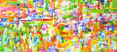 Painting titled "Abstraction 111" by Iryna Kastsova, Original Artwork, Acrylic Mounted on Wood Stretcher frame