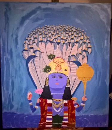 Картина под названием "Vishnu King 80 x 70…" - Andre Schumacher, Подлинное произведение искусства, Акрил