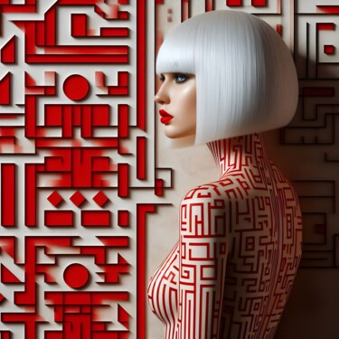 数字艺术 标题为“Geometric Queen” 由Kristina Maliuta, 原创艺术品, AI生成的图像