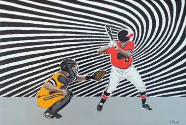 Schilderij getiteld "Baseball - 1" door Ibrahim Unal, Origineel Kunstwerk, Acryl