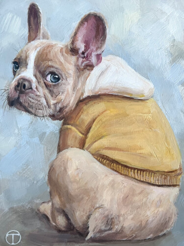 "French bulldog 12" başlıklı Tablo Olia Tomkova tarafından, Orijinal sanat, Akrilik