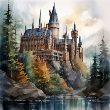 제목이 "Hogwarts paint"인 디지털 아트 Caprice로, 원작, AI 생성 이미지
