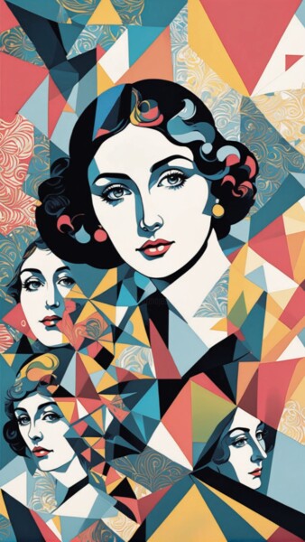绘画 标题为“Triangular Reflecti…” 由Elina Kharitonova, 原创艺术品, 丙烯 安装在木质担架架上