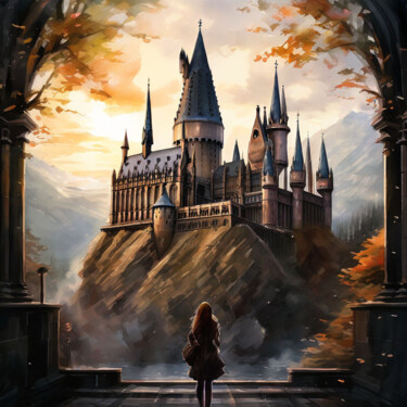 제목이 "Hogwarts"인 디지털 아트 Caprice로, 원작, AI 생성 이미지