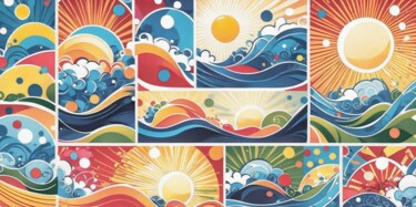 绘画 标题为“Vibrant Waves of th…” 由Elina Kharitonova, 原创艺术品, 丙烯 安装在木质担架架上