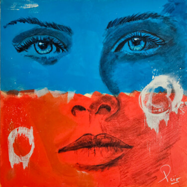 Painting titled "Lucia" by Peïo Brocard, Original Artwork, Acrylic Mounted on Wood Stretcher frame