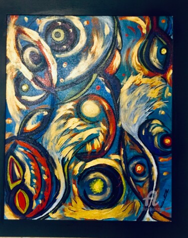 Les yeux de l’inconscient Painting titled "Les yeux de l’incon…" by Véronique Constantin, Original Artwork, Oil