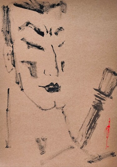 图画 标题为“Samurai ra” 由Olesya Nikolaeva, 原创艺术品, 墨