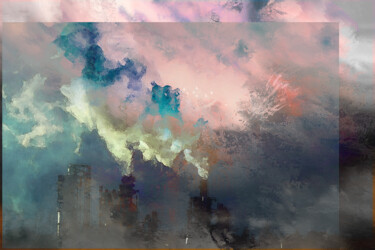 Digitale Kunst mit dem Titel "Usine4" von Jean-Marc Krémer, Original-Kunstwerk, Digitale Collage