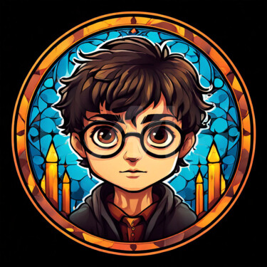 Digital Arts titled "Mandala Harry Potter" by Caprice, Original Artwork, AI generated image