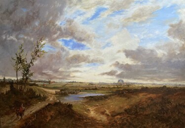 绘画 标题为“Dutch landscape in…” 由Prokaj Dávid, 原创艺术品, 油