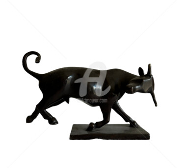 Sculpture intitulée "Taureau tête de côté" par Recyclage Design - Réanimateur D'Objets , Œuvre d'art originale, Bronze