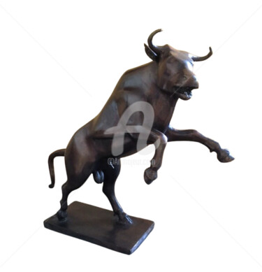 Sculpture intitulée "Taureau 6" par Recyclage Design - Réanimateur D'Objets , Œuvre d'art originale, Bronze