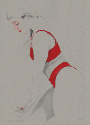 图画 标题为“"Ballerina Nr.20/Rr…” 由Walter Roos, 原创艺术品, 铅笔