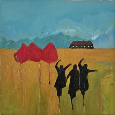 Peinture intitulée "Cherry tree" par Mariusz Makula, Œuvre d'art originale, Huile