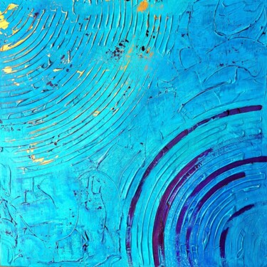 Painting titled "Sound of blue" by Claudia Stenzel, Original Artwork, Acrylic Mounted on Wood Stretcher frame