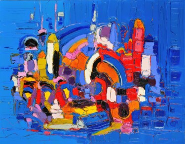 Peinture intitulée "avalon roi arthur" par Frederic Servian, Œuvre d'art originale, Huile