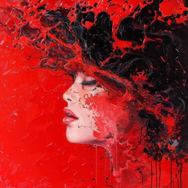 数字艺术 标题为“Red orgasmic woman” 由Nataly Ustinova, 原创艺术品, AI生成的图像