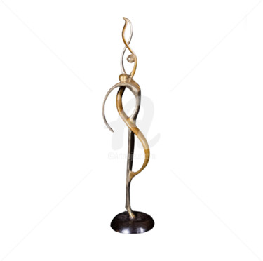 Sculpture intitulée "Entrelac Couple "Fu…" par Recyclage Design - Réanimateur D'Objets , Œuvre d'art originale, Bronze