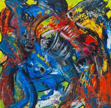 Malerei mit dem Titel "Concertation" von Pizaro, Original-Kunstwerk, Acryl