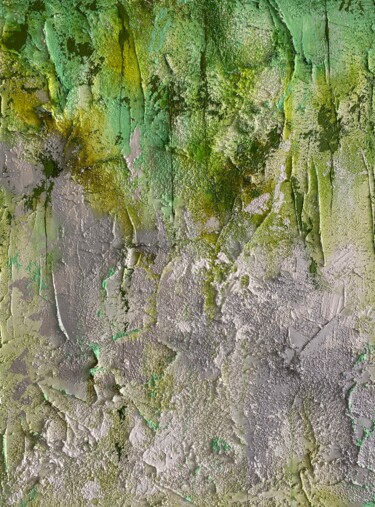 Painting titled "Green Garden" by Karyna Mirzoieva, Original Artwork, Acrylic Mounted on Wood Stretcher frame