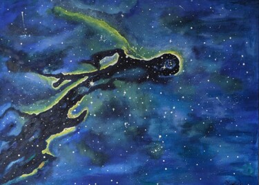 绘画 标题为“Nebula” 由Tatiana Guennewig, 原创艺术品, 丙烯 安装在木质担架架上