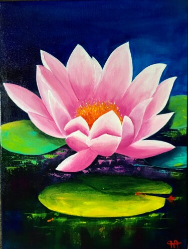 绘画 标题为“LYS D ETANG” 由Françoise Augustine, 原创艺术品, 丙烯