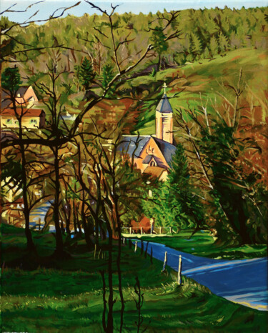 Pittura intitolato "Sur le chemin de co…" da Cyril Saint Jongers, Opera d'arte originale, Acrilico Montato su Telaio per bar…