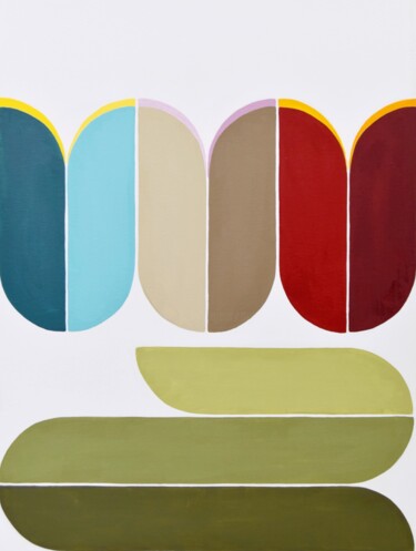 Malerei mit dem Titel "Tulip formation #2" von Astrid Stoeppel, Original-Kunstwerk, Acryl Auf Keilrahmen aus Holz montiert