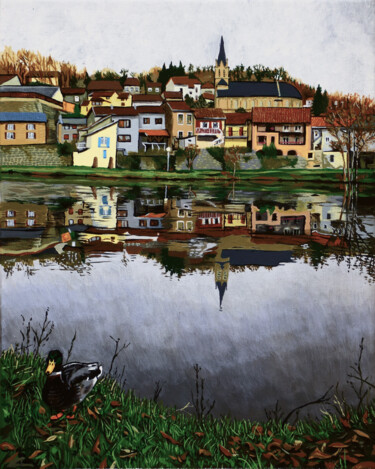 Le lac du gua Peinture intitulée "Le lac du gua" par Cyril Saint Jongers, Œuvre d'art originale, Acrylique Monté sur Châssis en bois