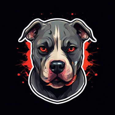 Digital Arts titled "Pitbull logo" by Caprice, Original Artwork, AI generated image