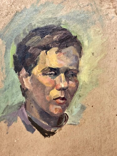 Painting titled "Кирилл 11 лет" by Ludmila Cerednicenko, Original Artwork, Oil