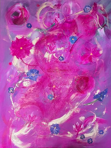 Painting titled "Le printemps des fl…" by Meltem Kartal, Original Artwork, Acrylic