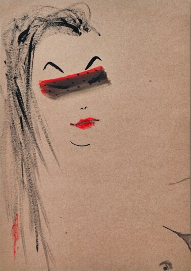 图画 标题为“Fleur of the night” 由Olesya Nikolaeva, 原创艺术品, 墨