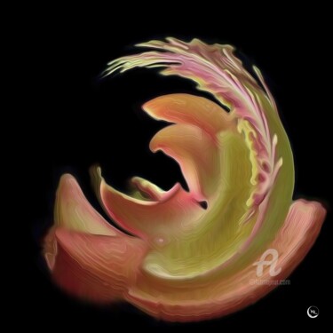 Digital Arts titled "ABSTRACTION 2324" by Nancy Lopez, Original Artwork, 2D Digital Work Mounted on Wood Stretcher frame