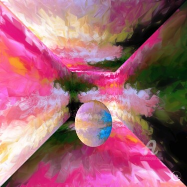 Digital Arts titled "ABSTRACTION 23324" by Nancy Lopez, Original Artwork, 2D Digital Work Mounted on Wood Stretcher frame