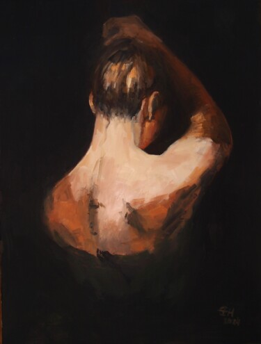 Pintura intitulada "From The Dark Nr.2" por Ellen Fasthuber-Huemer, Obras de arte originais, Óleo Montado em Armação em made…