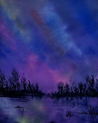 绘画 标题为“La nuit est si belle” 由Valentine Dhinaut, 原创艺术品, 丙烯