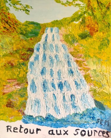 BOURGOGNE RETOUR AUX SOURCES N° 1 Painting titled "BOURGOGNE RETOUR AU…" by Aasophiemart Moulin Du Clairon, Original Artwork, Oil Mounted on Wood Stretcher fr…