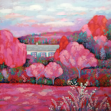 Peinture intitulée "A Dream of Pink" par Karen Rieger, Œuvre d'art originale, Acrylique