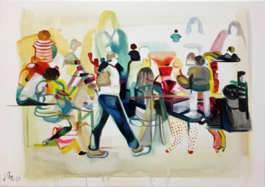 Painting titled "Meeting points XII." by Szabrina Maharita, Original Artwork, Acrylic