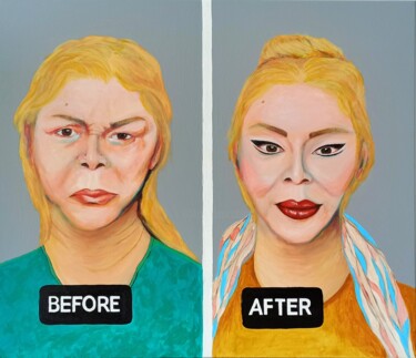 Painting titled "Before and after" by Anton Kamenev, Original Artwork, Acrylic
